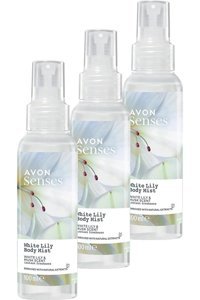 Avon Senses White Lily Çiçeksi Unisex Vücut Spreyi 3x100 ml