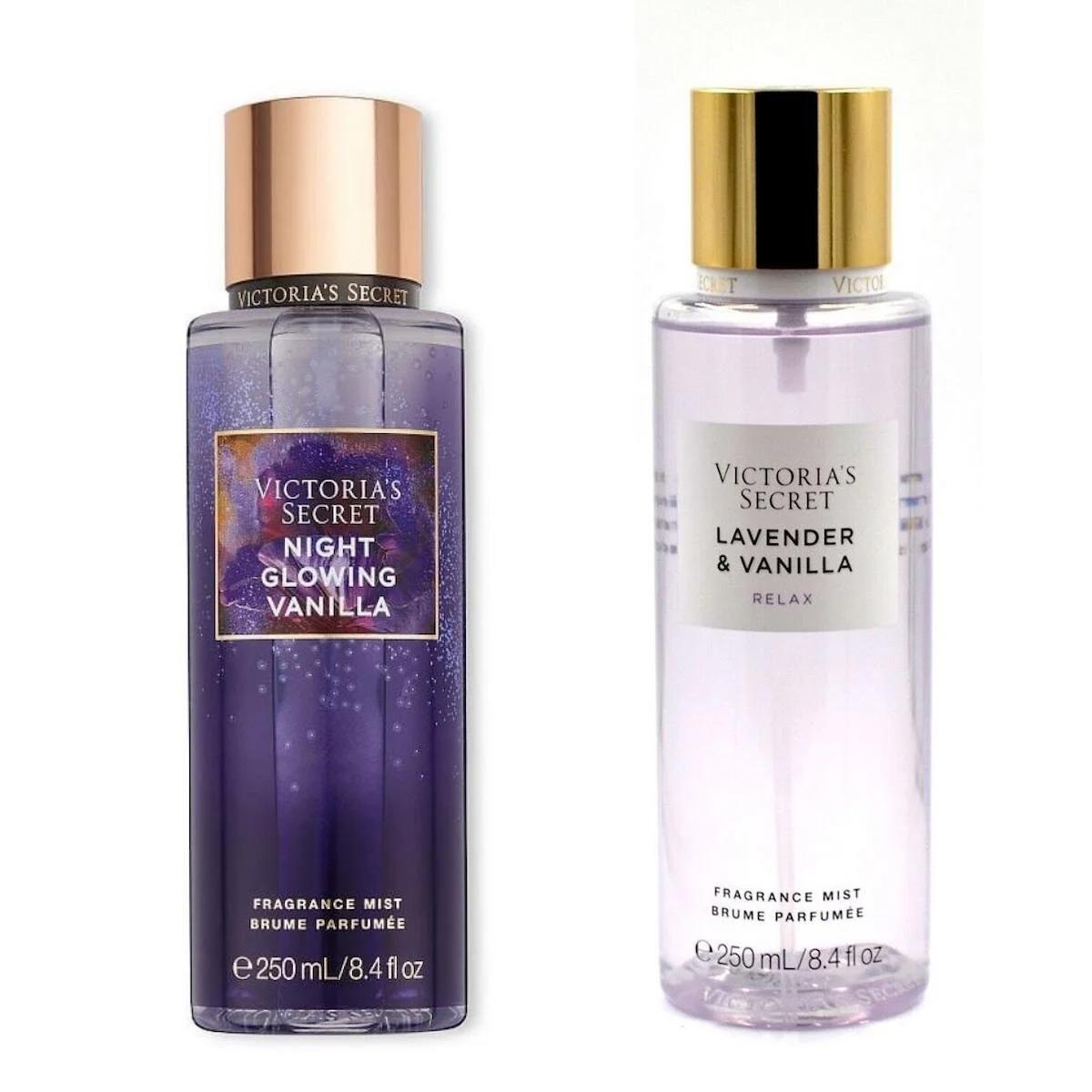 Victoria's Secret Night Glowing Vanilla-Lavender & Vanilya Kadın Vücut Spreyi 2x250 ml