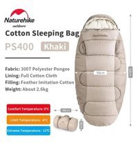 Naturehike Ps400 -5 Derece Sentetik Dört Mevsim Kamp Tek Kişilik Yetişkin Uyku Tulumu Bej