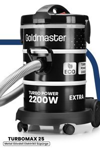 Goldmaster Turbomax25 2200 W Dikey Toz Torbalı Süpürge Siyah