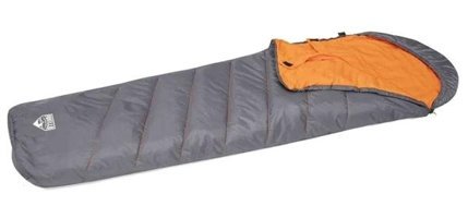 Pavillo 68103 Hiberhide 0 Derece Polyester Dört Mevsim Kamp Tek Kişilik Yetişkin Uyku Tulumu Gri