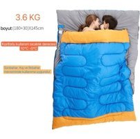 Shufa 12 Derece Polyester Dört Mevsim Kamp Çift Kişilik Yetişkin Uyku Tulumu Mavi