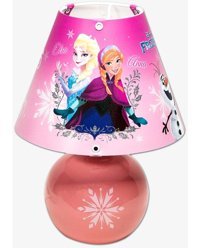 Disney Frozen Seramik Başlıklı Pembe Seramik Ayaklı Abajur