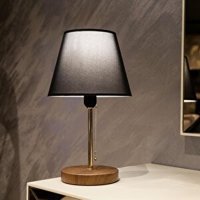 Homing North Home Metal Başlıklı Altın Siyah Ahşap Ayaklı Abajur