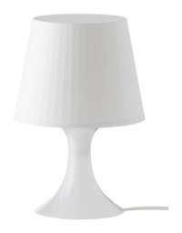 Ikea Masa Lambası Plastik Başlıklı Beyaz Plastik Ayaklı Abajur