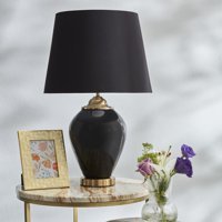 Karaca Home Venüs Pvc Başlıklı Altın Siyah Demir Ayaklı Abajur