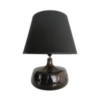 Carla Pvc Başlıklı Kahverengi Siyah Polyester Ayaklı Abajur