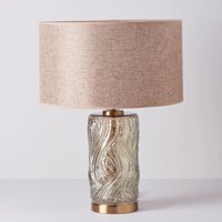 Linens Livio Cam Başlıklı Füme Metal Ayaklı Abajur