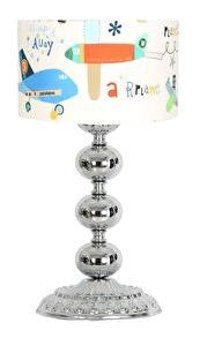 Vinner Kids Kumaş Başlıklı Beyaz Metal Ayaklı Abajur