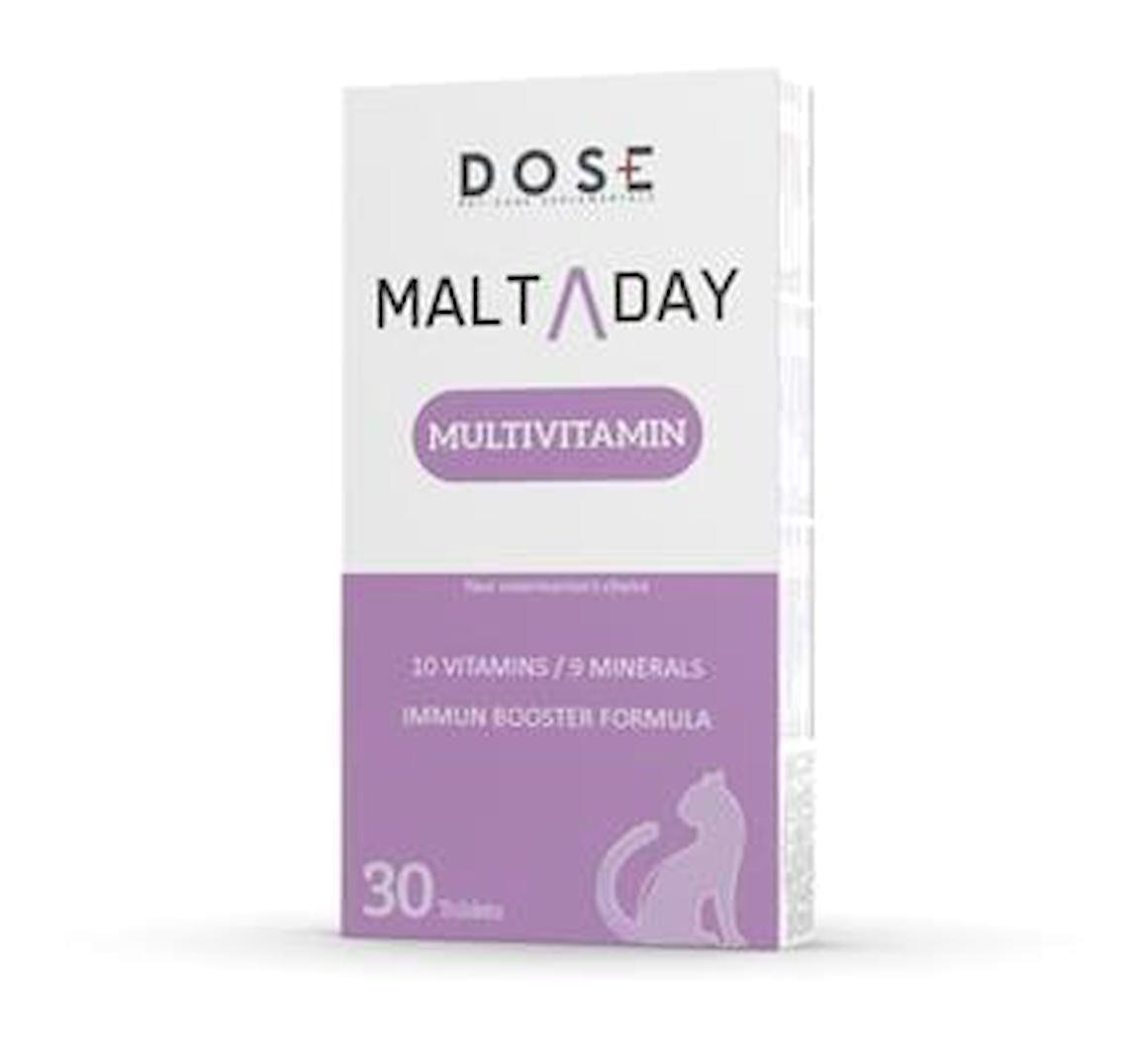 Dose Malt A Day Multivitamin Bağışıklık Güçlendirici Yetişkin Kedi Vitamini Tablet 30 Adet
