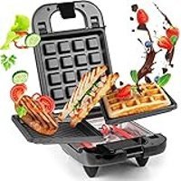 Duronic WM32 Kareli Tekli 650 W Siyah Waffle Makinesi
