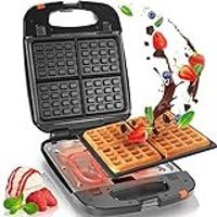 Duronic WM60 Kareli Tekli 1200 W Siyah Waffle Makinesi