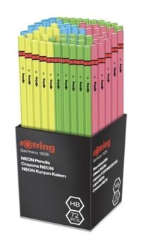 Rotring Neon Fosforlu 72'li HB Siyah Kurşun Kalem Seti