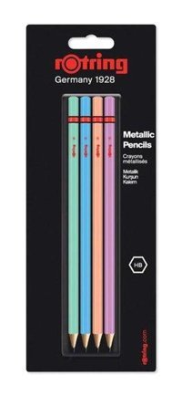 Rotring Blister Metalik 4'lü HB Siyah Kurşun Kalem Seti