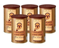 Kurukahveci Mehmet Efendi Sade Orta Kavrulmuş Türk Kahvesi 5x250 gr
