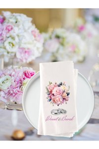 Enhandmade Nişan Düğün Desenli Düğün Kağıt Peçete 20'li