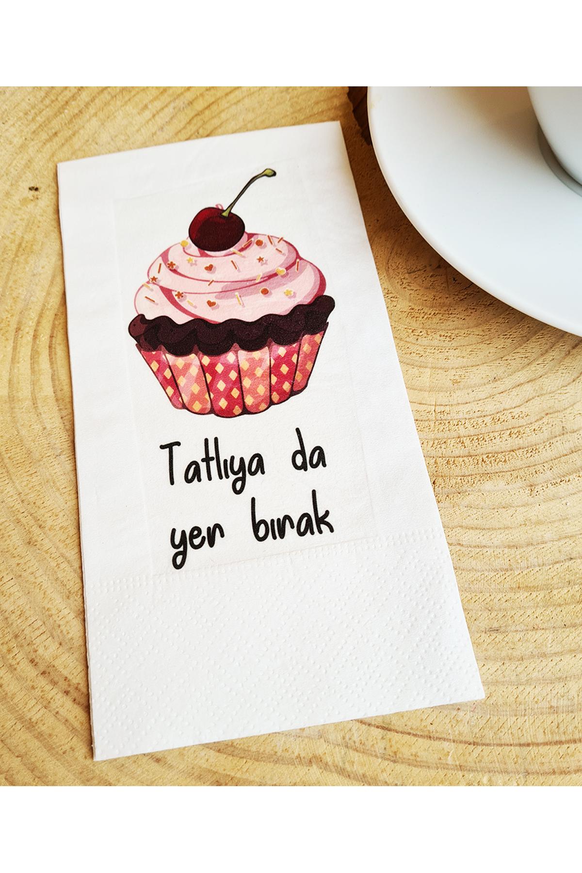 Pekshop Tatlıya Da Yer Bırak Desenli Sunum Kağıt Peçete 20'li