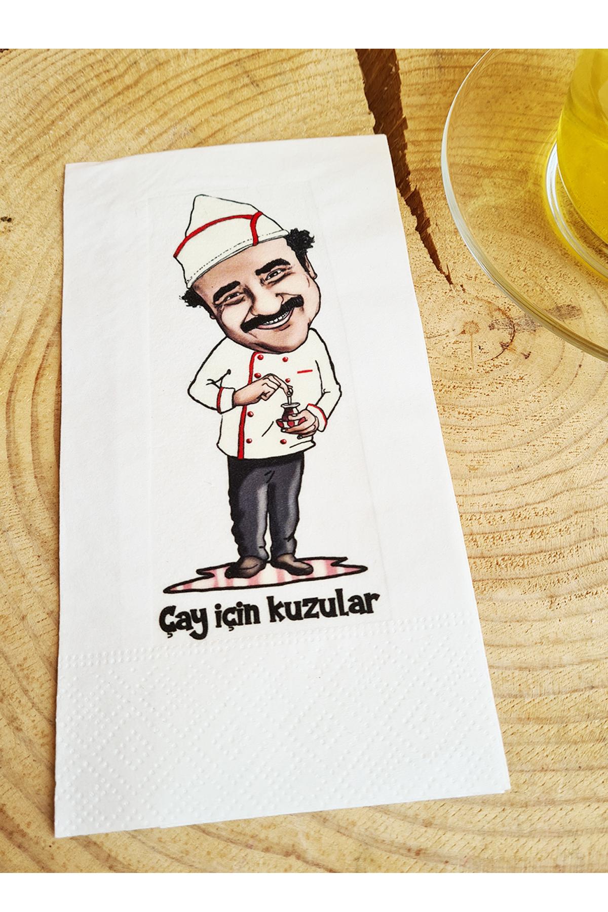 Pekshop Çay için kuzular Desenli Sunum Kağıt Peçete 20'li