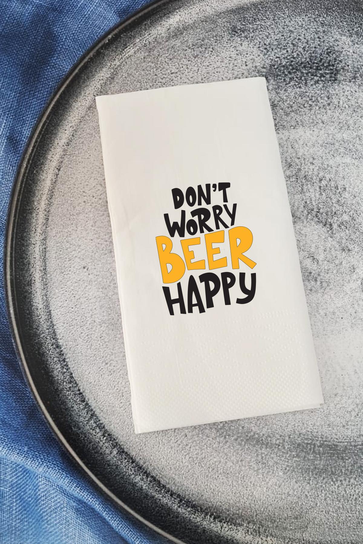Pekshop Don't Beer Happy Desenli Sunum Kağıt Peçete 20'li