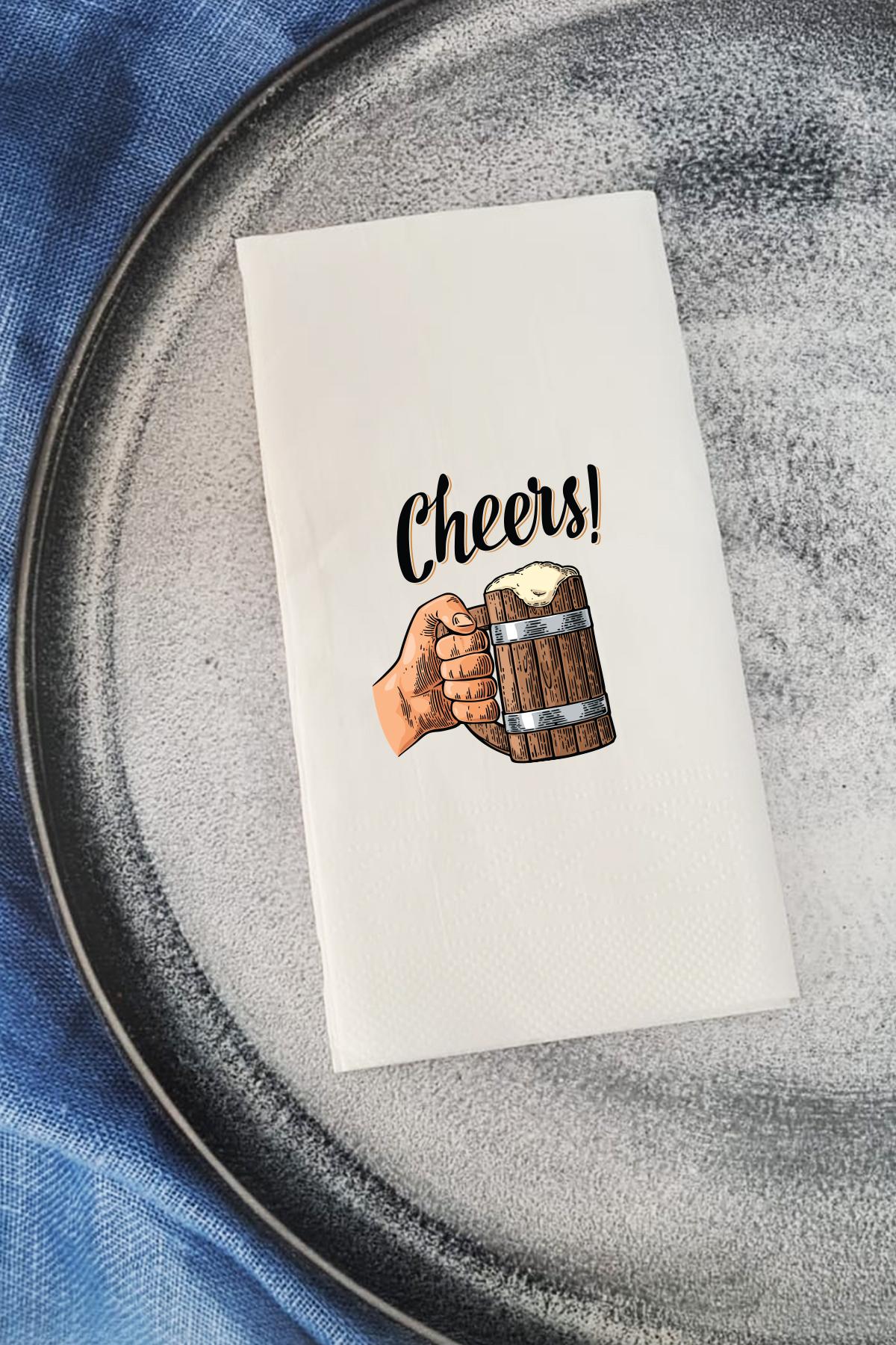 Pekshop Cheers Beer Desenli Sunum Kağıt Peçete 20'li