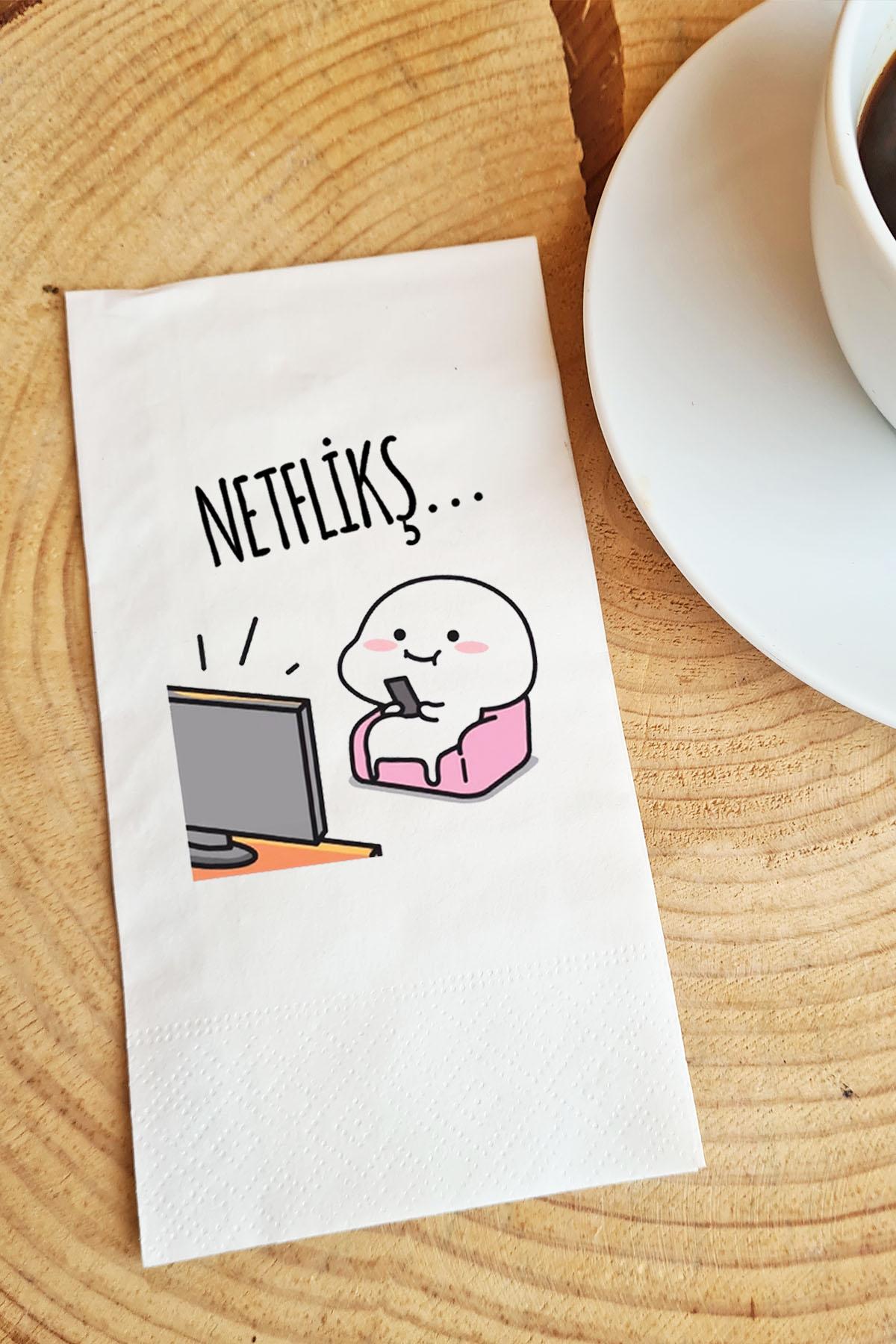 Pekshop Netflikş Desenli Sunum Kağıt Peçete 20'li