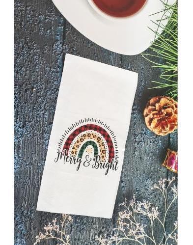 Pekshop Merry and Bright Yılbaşı Desenli Sunum Kağıt Peçete 20'li