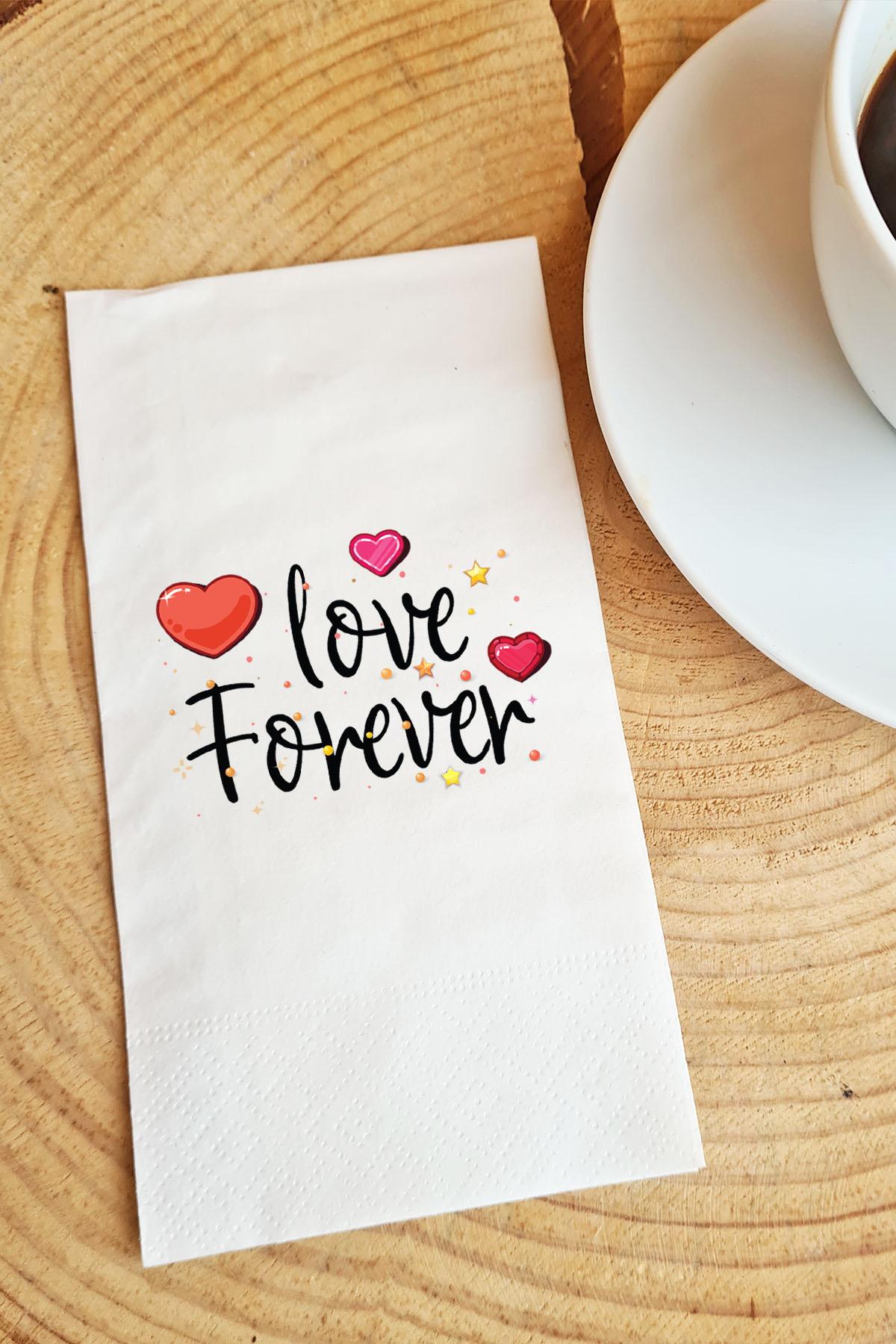 Pekshop Love Forever Desenli Sunum Kağıt Peçete 20'li