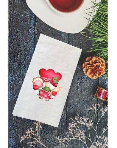 Pekshop Aşcı Cüce Yılbaşı Desenli Sunum Kağıt Peçete 20'li