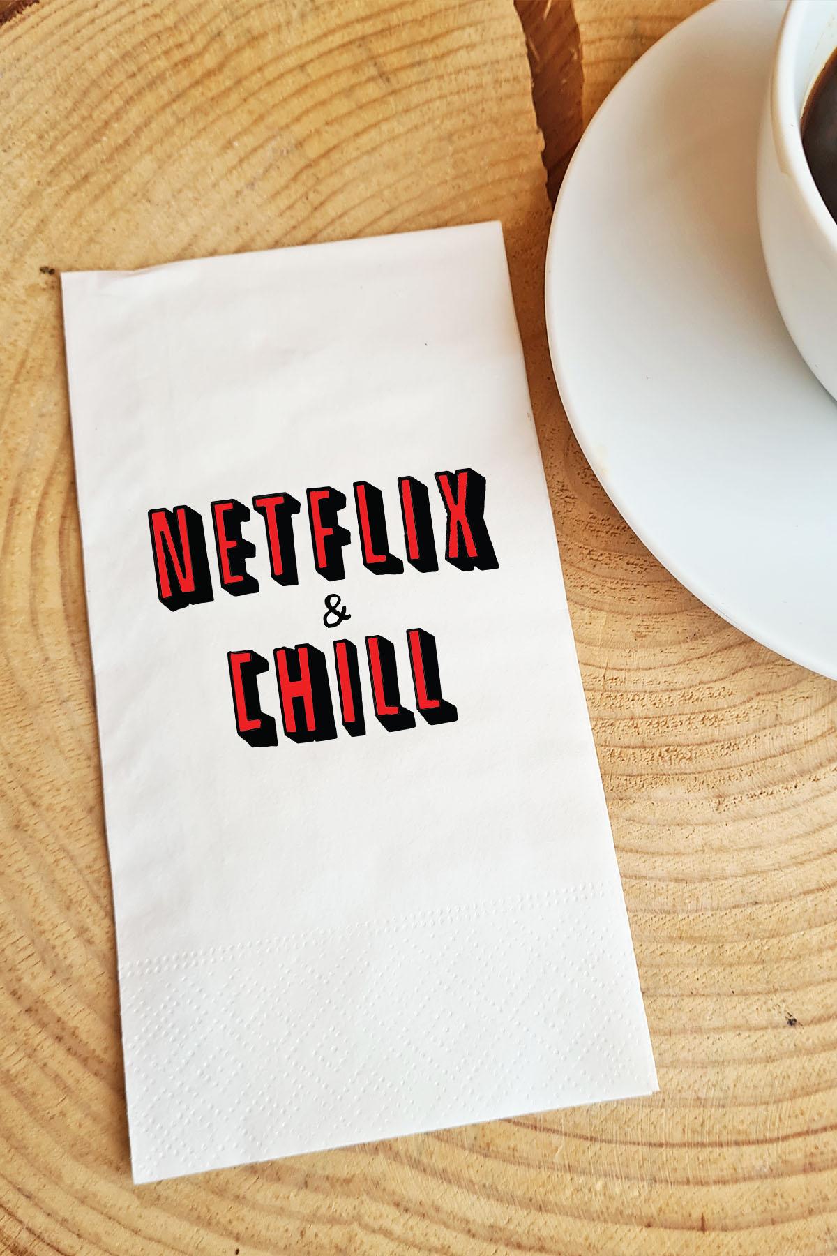 Pekshop Netflıx & Chill Desenli Sunum Kağıt Peçete 20'li