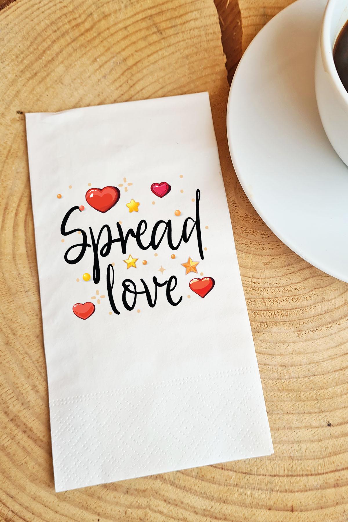 Pekshop Spread love Desenli Sunum Kağıt Peçete 20'li