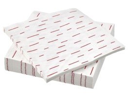 Ikea Snökrabba Desenli Kırmızı Beyaz Kağıt Peçete 30'lu