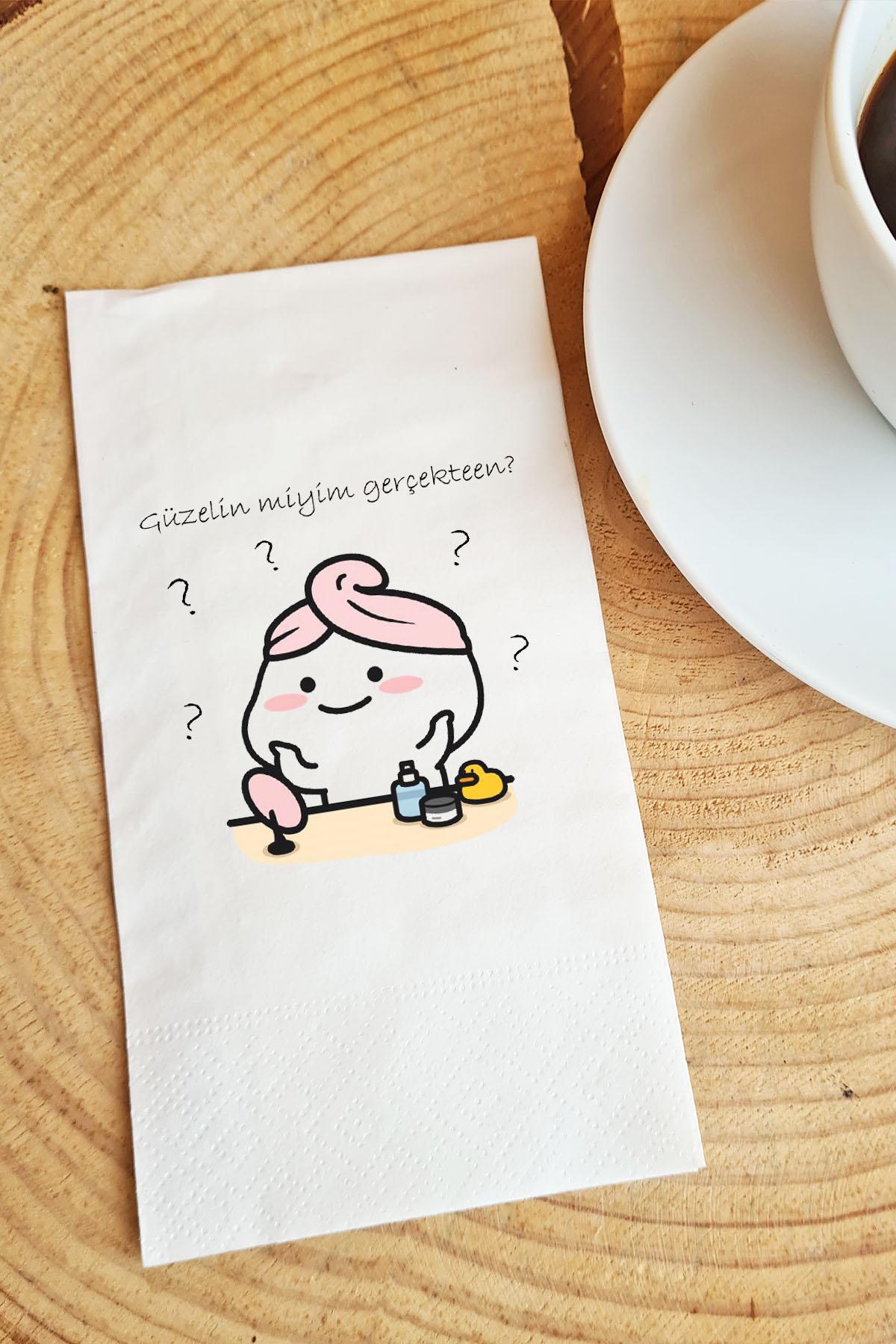 Pekshop güzelin Miyim Gerçekten Desenli Sunum Kağıt Peçete 20'li