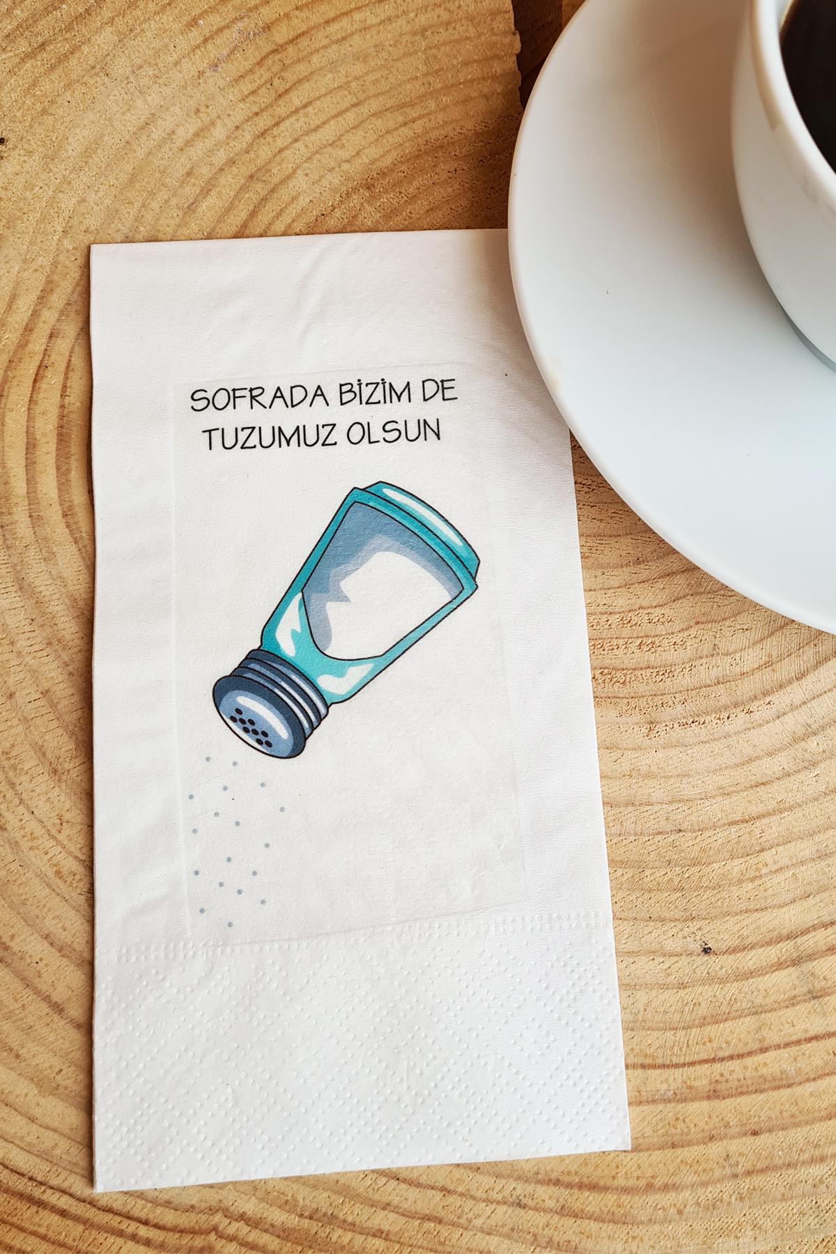 Pekshop Sofrada Bizimde Tuzumuz Olsun Desenli Sunum Kağıt Peçete 20'li