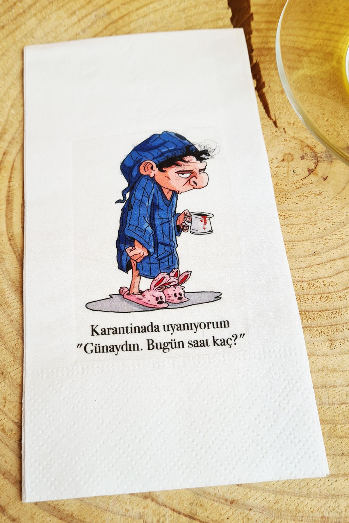 Pekshop Karantina Sunum Desenli Sunum Kağıt Peçete 20'li