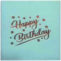Depposıte Happy Birthday Desenli Mavi Kağıt Peçete 16'lı