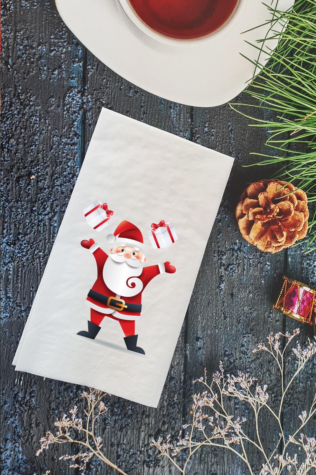 Pekshop Noel Baba Desenli Sunum Kağıt Peçete 20'li