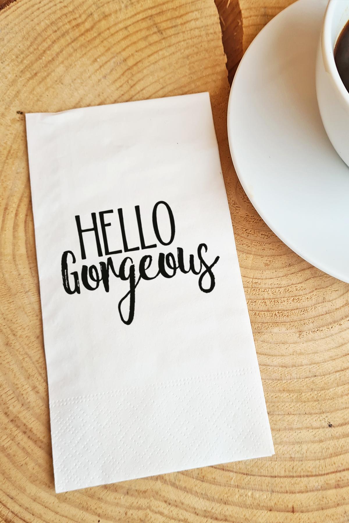 Pekshop Hello Gorgeous Desenli Sunum Kağıt Peçete 20'li