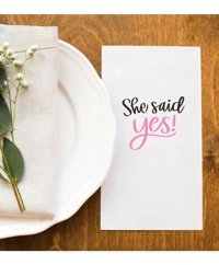 Hediyenza She Said Yes Bekarlığa Veda Desenli Kağıt Peçete 20'li