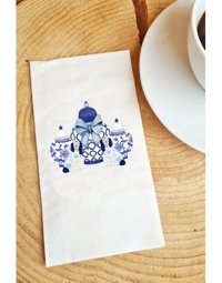 Hediyenza Blue Blanc Vazo Desenli Sunum Kağıt Peçete 20'li