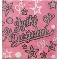 Depposıte İyiki Doğdun Desenli Pembe Kağıt Peçete 20'li