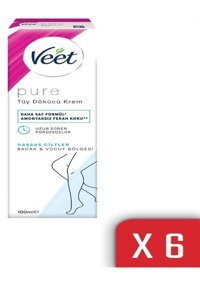 Veet Pure Tüm Ciltler İçin Koltuk Altı Bacak Tüy Dökücü Sprey 6x100 ml