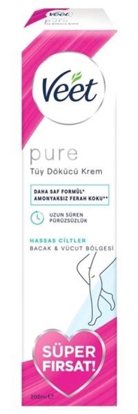 Veet Pure Hassas Ciltler İçin Koltuk Altı Bacak Tüy Dökücü Sprey 200 ml
