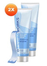 Avon Works Hassas Ciltler İçin Koltuk Altı Bacak Tüy Dökücü Sprey 2x100 ml