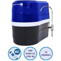 Oxygen Water 14 Aşamalı Kapalı Kasa Tezgah Altı Su Arıtma Cihazı Mavi