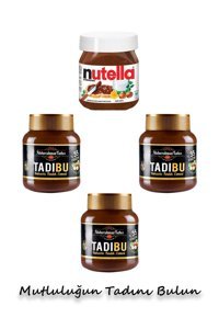Abdurrahman Tatlıcı Tadıbu Kakaolu Fındık Ezmesi 3x330 gr + Nutella 400 gr