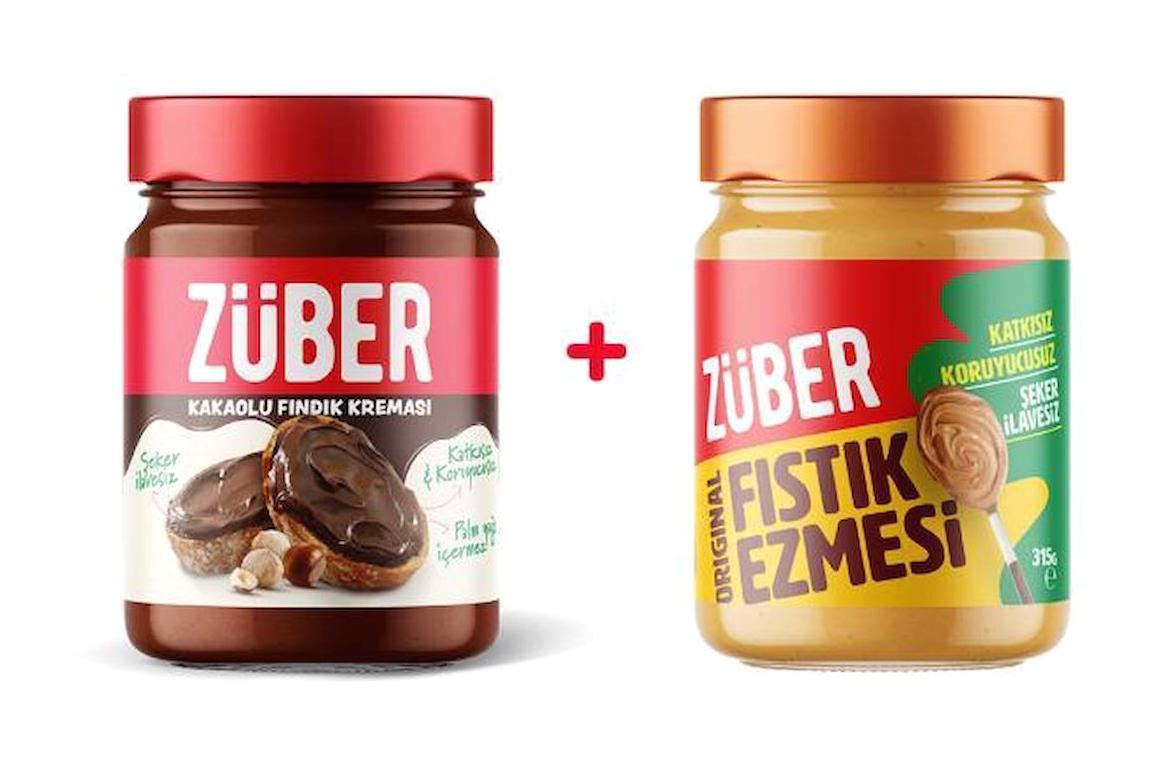 Züber Fındık Kreması 315 gr + Original Fıstık Ezmesi 315 gr