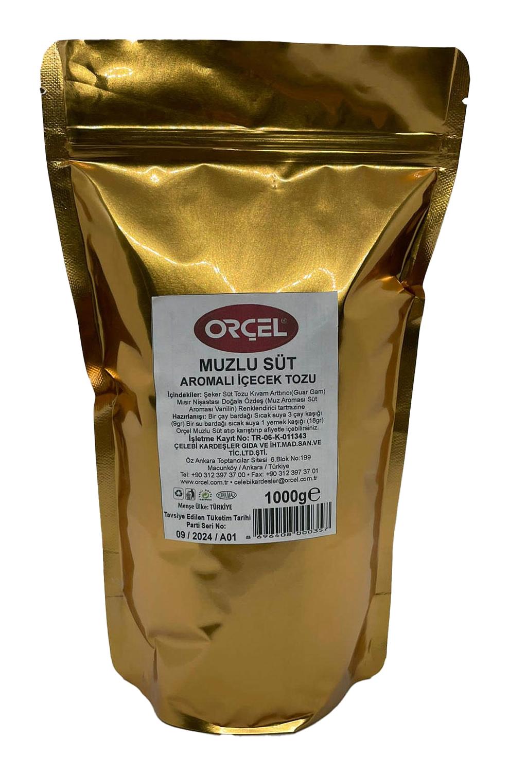 Orçel Muzlu Süt Aromalı İçecek Tozu Oralet Çay 1 Kg.