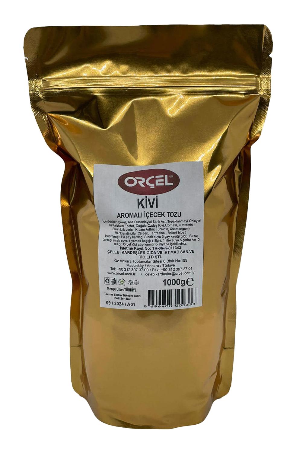 Orçel Kivi Aromalı İçecek Tozu Oralet Çay 1 Kg.