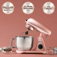 Karaca Powercast Chef Döküm 1800 W 6.2 lt Stand Hamur Yoğurma ve Mutfak Şefi Rose Gold