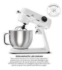 Karaca Multichef Artisan Digital Ekran Döküm 1800 W 7 lt Stand Hamur Yoğurma ve Mutfak Şefi Beyaz